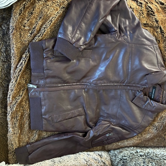 Wilsons Genuine Premium Leather D.Brown Bomber Jacket Men’s Small - Picture 10 of 11